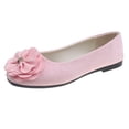 thumbnail image 1 of Puntoco Women'S Suede Square Toe Ballet Flats Bowknot Shoes Women Dressy Comfortable Slip-On Loafers Ballerina Flats Pink 7(39), 1 of 9