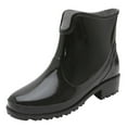 thumbnail image 1 of Puntoco Women'S Winter Boots Clearance,Punk Style Ankle Rain Boots Women Non-Slip Rain Boots Outdoor Rubber Water Shoes Black, 1 of 4