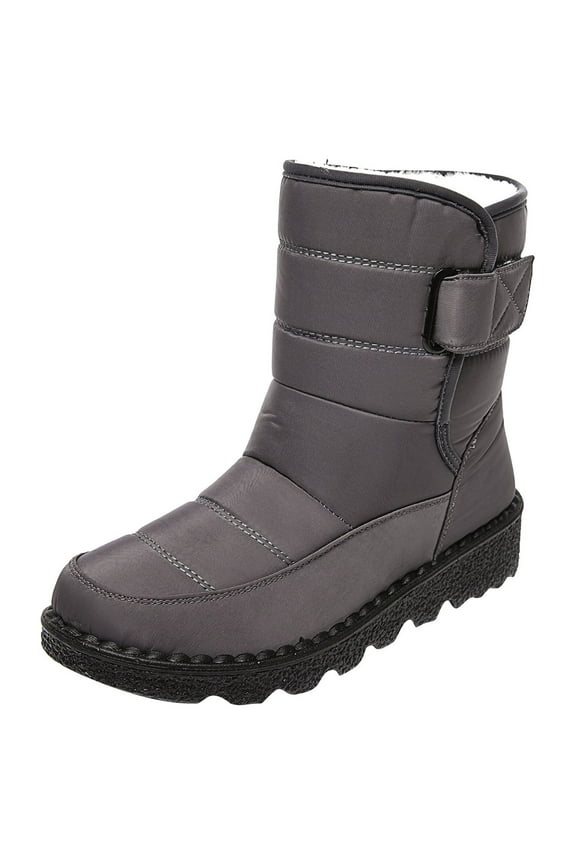 Women'S Winter Boots Clearance,Winter Cotton Shoes Snow Waterproof High-Top Non-Slip Women'S Boots Gray