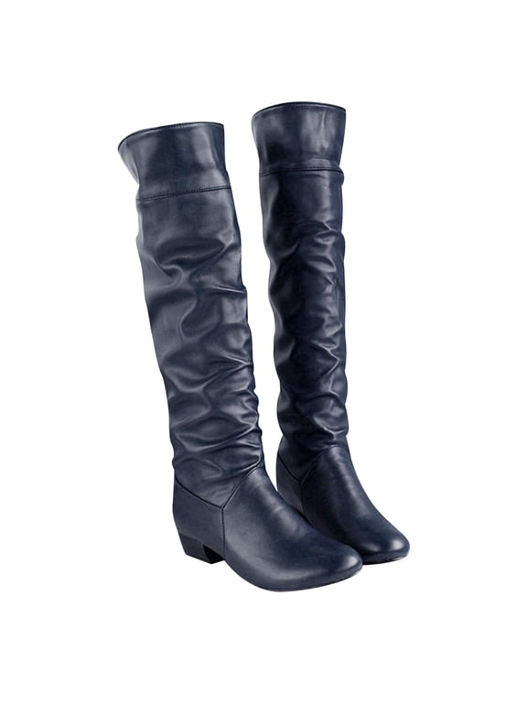 Women'S Winter Boots Clearance,Women'S Winter Elegant Knee High Boots Black Brown High Tube Flat Heels Shoes Black