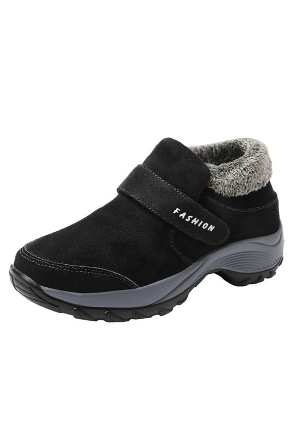 Women Winter Boots Clearanc Cotton Shoes Women'S Winter Outdoor Snow Shoes Women'S Plus Velvet Warm Thick Bottom Cotton Boots Soft Bottom Black 7.5(40)