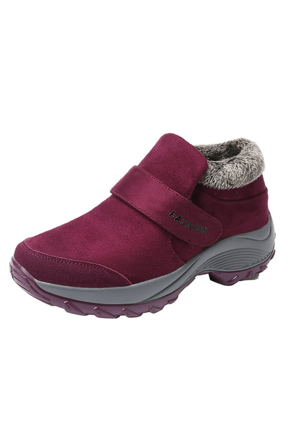 Women Winter Boots Clearanc Cotton Shoes Women'S Winter Outdoor Snow Shoes Women'S Plus Velvet Warm Thick Bottom Cotton Boots Soft Bottom Red 7.5(40)