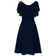 Puntoco Women formal Wedding Dress Bridesmaid High-Waist Party Ball Prom Gown Cocktail Dress Dark Blue XXXL