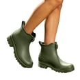 thumbnail image 1 of Puntoco Women's Ankle Rain Boots, Waterproof PVC Short Gardening Booties, Chunky Block Heel Non‑Slip Outdoor Mud Rain Shoes for Women Green, 1 of 8