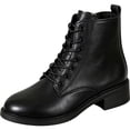 thumbnail image 1 of Puntoco Women's Chelsea Dress Boots Square Toe Ankle Boots for Women Lace Up Business Work Shoes Black 9.5, 1 of 7