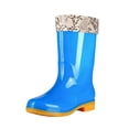 thumbnail image 1 of Puntoco Women's Knee High Waterproof Rain Boots, Thick Non-Slip Sole Mid Heel Tall Rubber rain boots, Tall Rain Boots for Outdoor Garden Blue 5.5, 1 of 6