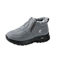 thumbnail image 1 of Puntoco Women’s Lined Winter Snow Ankle Boots, Round Toe Slip‑On No‑Lace Warm Booties, Non‑Slip Rugged Outsole Cold‑Weather Casual Outdoor Short Boots Gray, 1 of 8