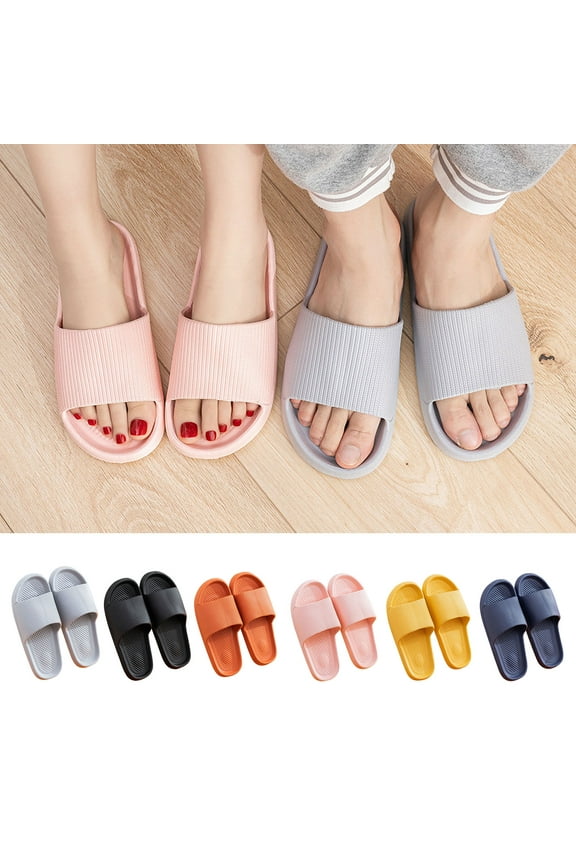 Women's Open Toe House Slippers – Breathable Waffle Fabric, Memory Foam Cushioning, Slip-On Summer Indoor Slippers, Non-Slip Yellow 7.5(40)