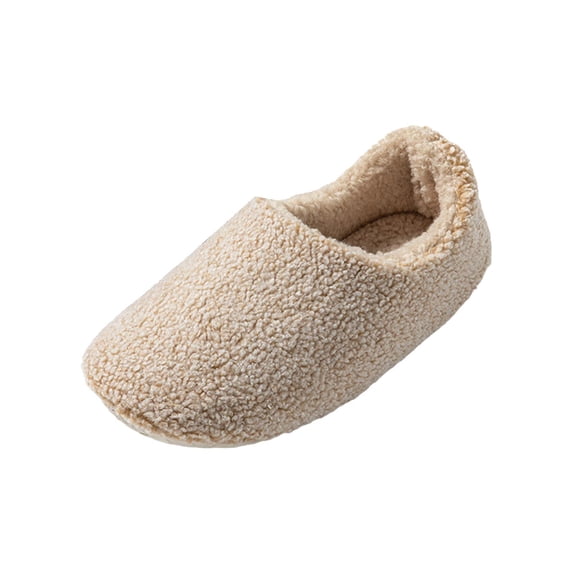 Puntoco Women's Sherpa Fluffy Plush Closed Back Slippers, Slip-On Non Slip Warm Indoor Winter House Shoes