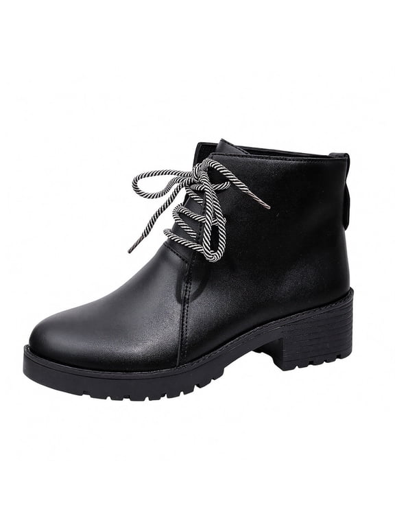 Women's Suede Desert Combat Ankle Boots, Retro Soft Upper Casual Fashion Short Booties for Fall Autumn Daily Wear Black