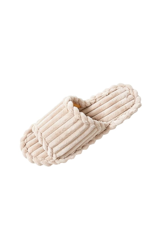 Women's Wide Strap Shaggy Fuzzy Open Toe Slide Slippers, Full Plush Lined Cloud Cushion Thick Platform Sole Non Slip Warm Cozy Indoor Outdoor Winter Loungewear House Slides Shoes