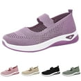 thumbnail image 1 of Puntoco Women's Woven Orthopedic Breathable Soft Shoes Arch Support, Foam Shoes Walking Anti-Skid Sports Shoes Purple 6.5(38), 1 of 9