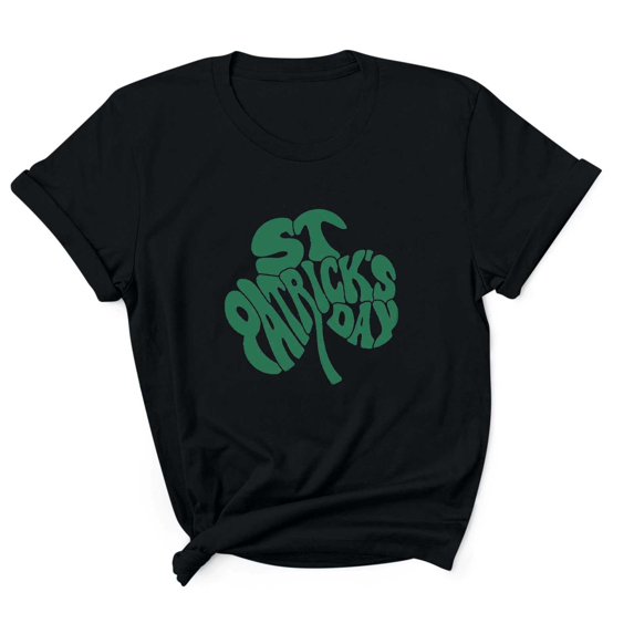 Puntoco Women tops for Summer Women's St Patrick's Day T-Shirt Lucky Irish Shamrock Paddy's Day Graphic Tees Tops Black 4(S)