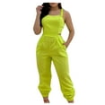thumbnail image 1 of Puntoco Womens Clearance Jumpsuits Overalls with Suspenders and Printing Casual Jumpsuit Yellow, 1 of 9