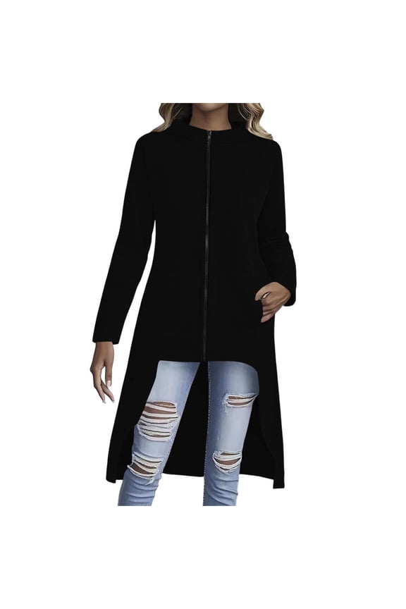 Womens Fall Long Cardigan Sweater Open Front Duster Hooded Cardigan with Pockets Halloween Fall