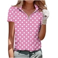 thumbnail image 1 of Puntoco Womens Golf Polo Shirts Summer Short Sleeve 1/4 Zip Tops Moisture Wicking Casual Tennis Activewear Pink XXXL(XXXL), 1 of 5