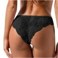 thumbnail image 1 of Puntoco Womens Panties Clearance Bowknot Design Crochet Full Lace Panties Low Waist Briefs Black 10(XL), 1 of 7