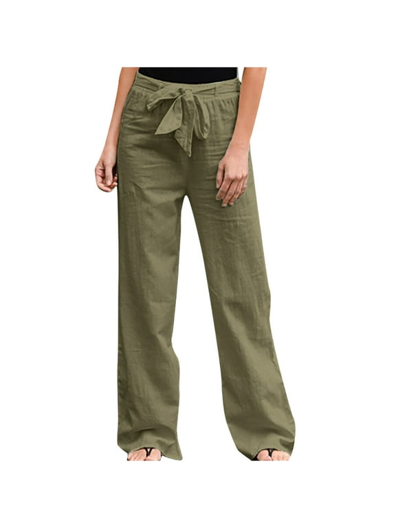 Leighton | Women’s Casual Palazzo Pants with Drawstring Waist and Side Pockets