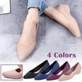 thumbnail image 1 of Puntoco Womens Pointed Toe Flats Washable Flats Slip On Ballet Shoes Women Comfort office Low Wedge Purple 9(41), 1 of 1