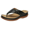 thumbnail image 1 of Puntoco Womens Sandals Clearance,Women'S Orthopedic Sandals Wedge Flip-Flops Outer Beach Sandals Black 6(37), 1 of 8