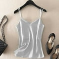 thumbnail image 1 of Puntoco Womens Silk Satin Tank Tops V Neck Camisole Spaghetti Strap Top Summer Basic Blouse, 1 of 4