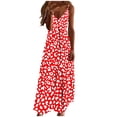 thumbnail image 1 of Puntoco Womens polka dot Strappy V Neck Sleeveless Flowy Pockets Loose Long Maxi Beach Dress Sundress Multicolor-P XL(XL), 1 of 5