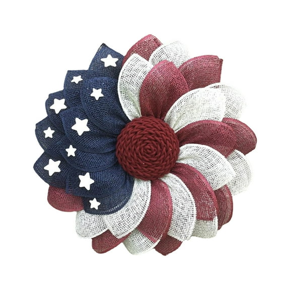 Puntoco clearance Independence Day Wreath Simulation Garland Door Hanging Wreath Handcrafted Memorial Day Wreath Festival Garland Decoration Front Door Wall Home Decor