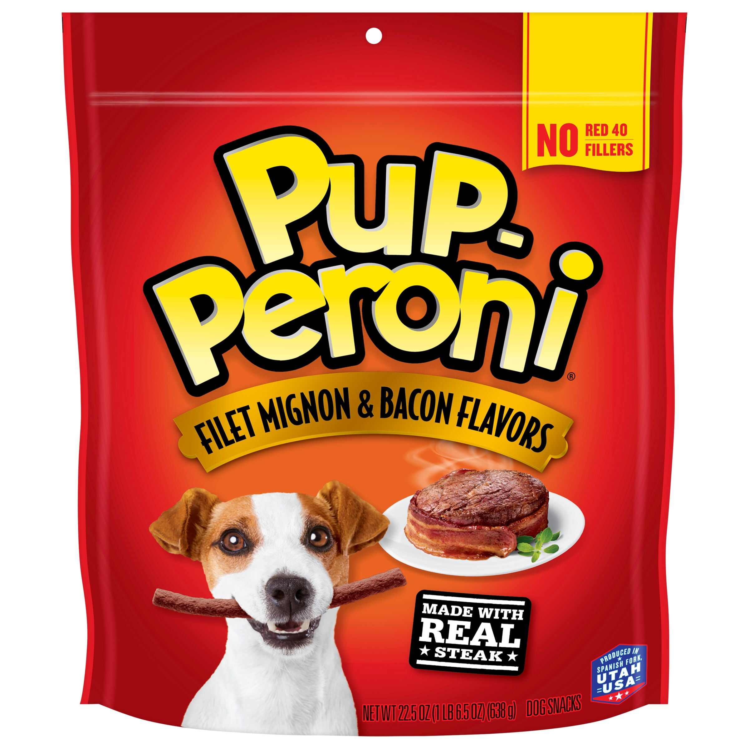 Pup Peroni Filet Mignon Bacon Flavor Dog Treats 22.5oz Bag
