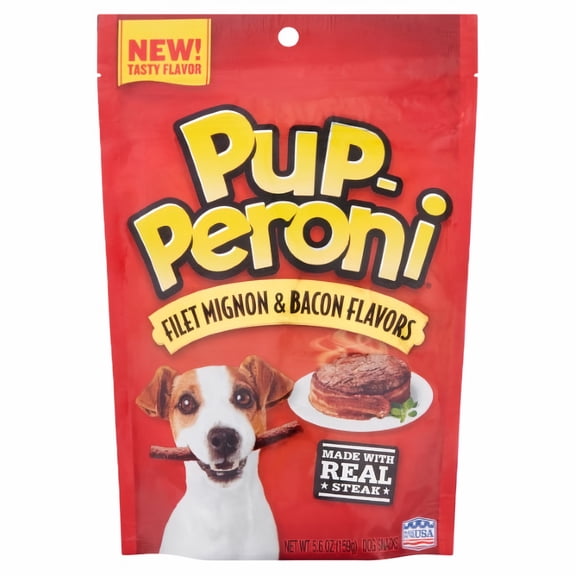 Pup-Peroni Filet Mignon & Bacon Flavors Dog Treats 5.6 oz Pouch (Pack of 2)