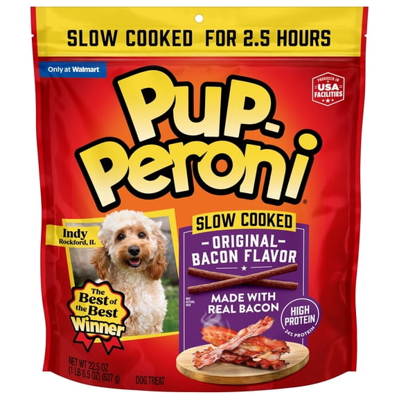 Pup Peroni Original Bacon Flavor Soft Dog Treats, Bacon Flavor Dog Snacks Made with Real Bacon & Real Beef, 22.5 oz Bag
