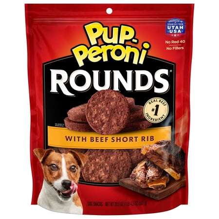 Pup Peroni Rounds Dog Treats With Beef Short Rib, 20.5 oz Bag