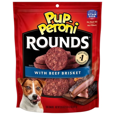 Pup Peroni Rounds Dog Treats With Beef Brisket, 20.5 oz Bag
