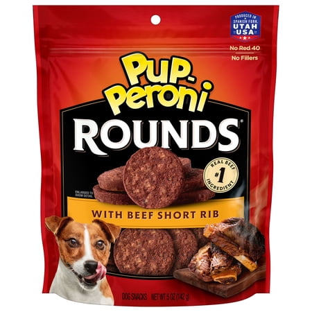 Pup Peroni Rounds Dog Treats With Beef Short Rib, 5 oz Bag
