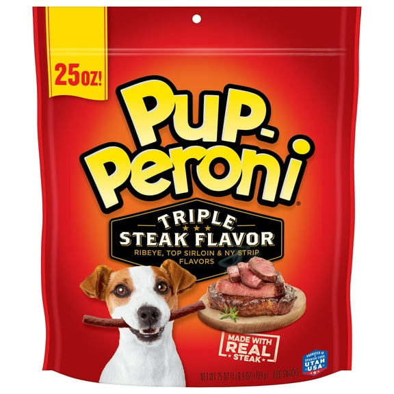 Pup-Peroni Triple Steak Flavor Dog Treats, 25-Ounce Bag