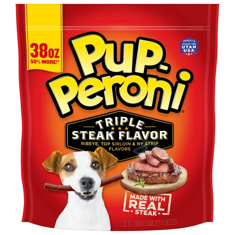 Pup Peroni Triple Steak Flavor Dog Treats 38 Ounce Bag Walmart