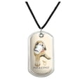 thumbnail image 1 of Pup-a-cinno Coffee Puppy Dog Humor Funny Military Dog Tag Pendant Necklace with Cord, 1 of 5