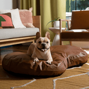 PupCloud Faux Leather Memory Foam Dog Bed - Bourbon