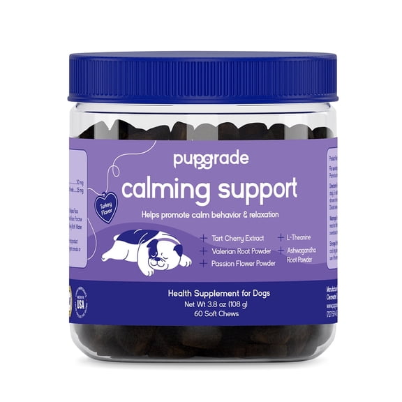 PupGrade Calming Support for Dogs with L-Theanine, Supports Relaxation & Normal Stress, 60 ct
