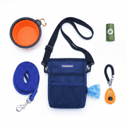 PupSensei Dog Training Kit & Puppy Starter Set with 30ft Long Leash   Complete Recall System Includes Magnetic Treat Pouch, Clicker, Collapsible Bowl & Waste Bags   Professional Long Line Tools Navy