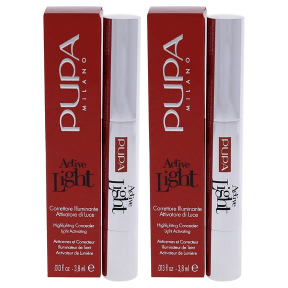 Pupa Milano Active Light Highlighting Concealer - 001 Luminous Ivory - Pack of 2 - 0.013 oz Concealer