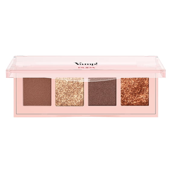 Pupa Milano Vamp! 4 Eyeshadow Makeup Palette, 002 Gold Bronze, 0.183 oz