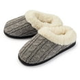 thumbnail image 1 of Pupeez Girls Cable Knit Slippers Fleece Lined House Shoe Grey, 1 of 5