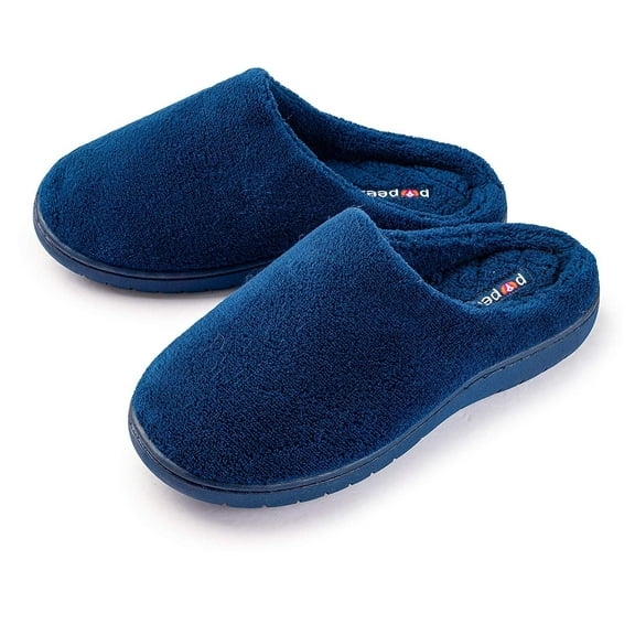 Pupeez Girls Classic Terry Clog Slippers Navy