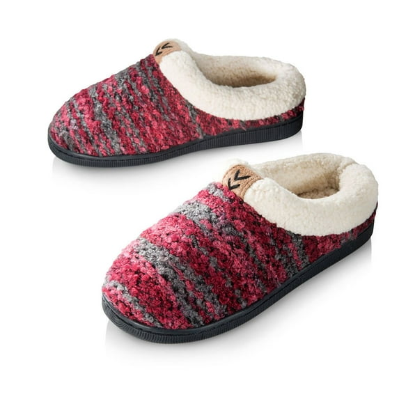 Pupeez Girls Knitted Winter Slippers with Fleece Inside -kid sizes 11 to 5 -style #9368