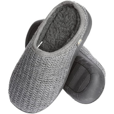 Pupeez Roxoni Boys Slippers, Slipper with Memory Foam Suede Moccasin Grey