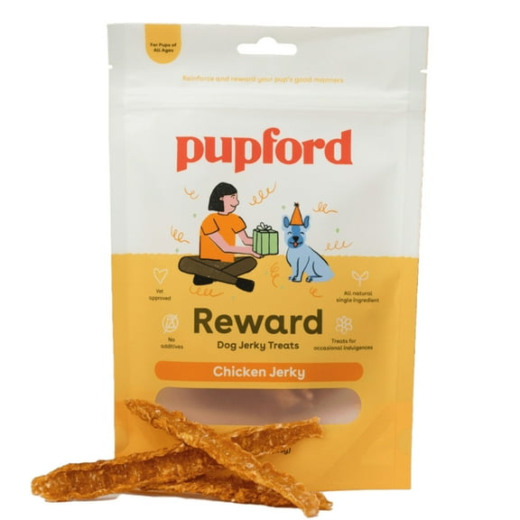 Pupford Chicken Jerky Treats for Dogs, 4 Oz Bag