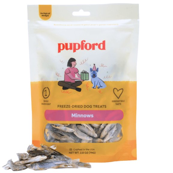 Pupford Freeze Dried Minnows Dog Treats, 2.8 oz Bag