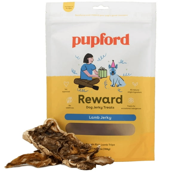 Pupford Lamb Jerky Treats for Dogs, 7 Oz Bag