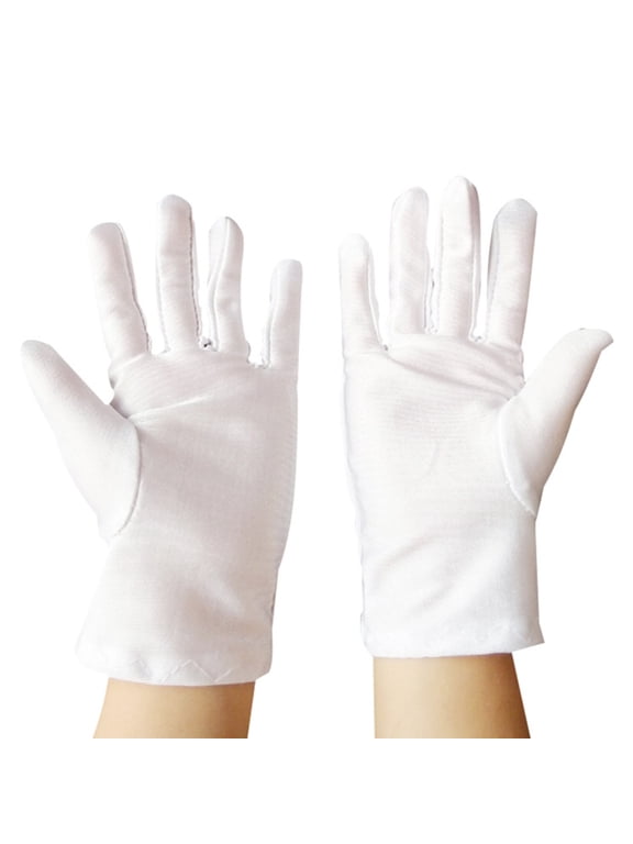Pupils Stage White Gloves Stage Perform Formal Pageant Dancing School Child Size for Party Cosplay Policeman