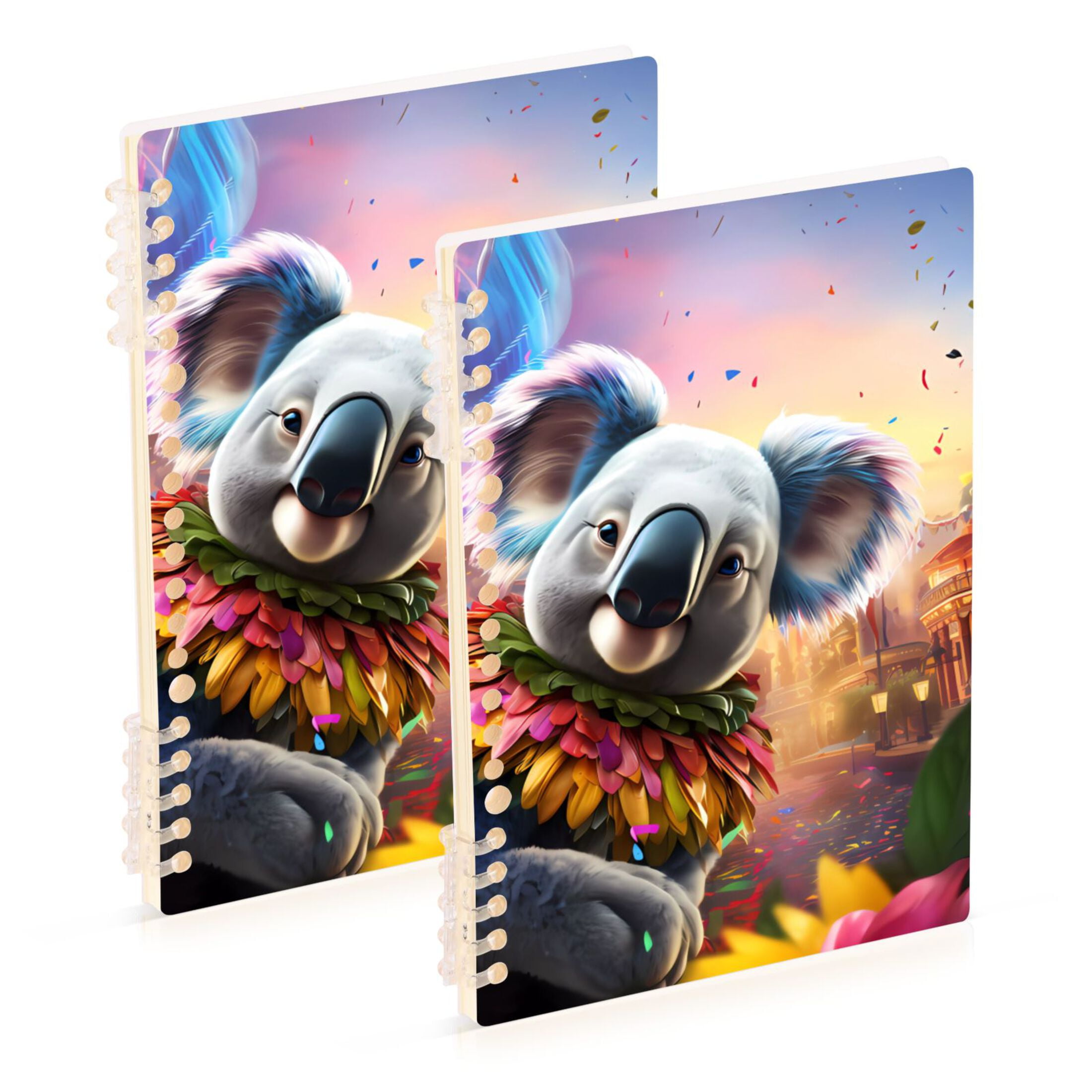 Puppet Bear Flowers Houses Ring Binder Notebook Journey Note Diary ...
